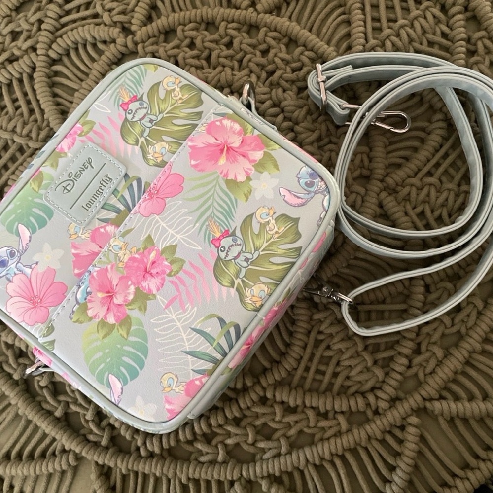 Disney Loungefly Stich Floral Crossbody Bag